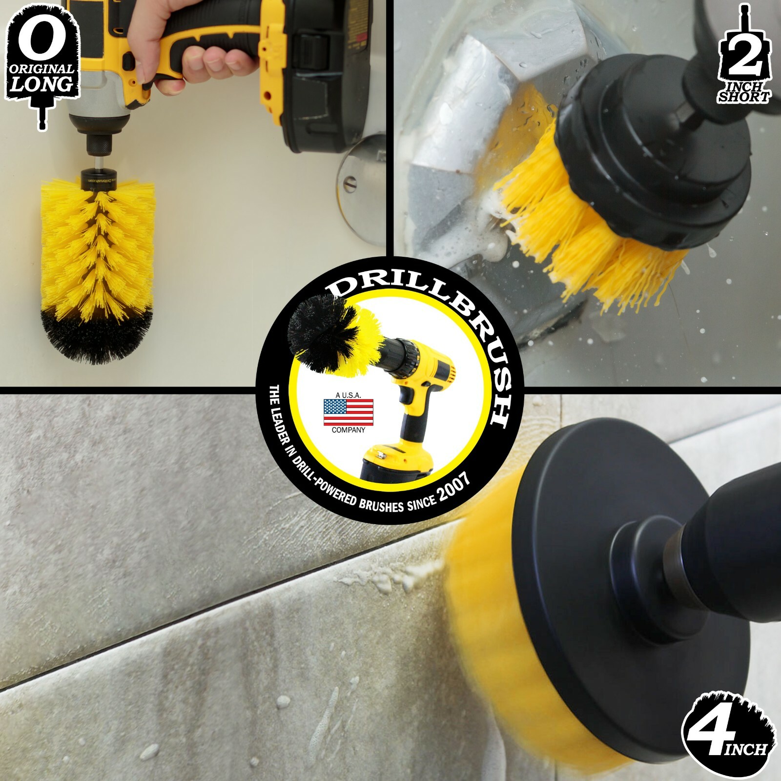 Drill Brush Set for Cleaning Tile and Grout – Shower Cleaning Supplies