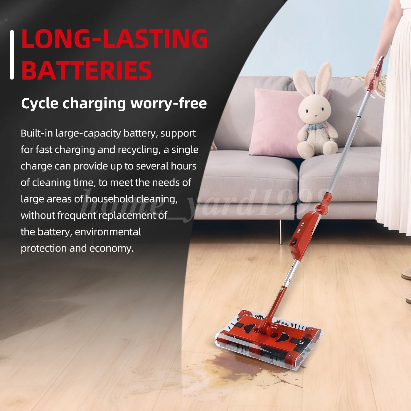 45″rechargeable floor and carpet sweeper Vacuum Cleaner Cordless floor sweeper