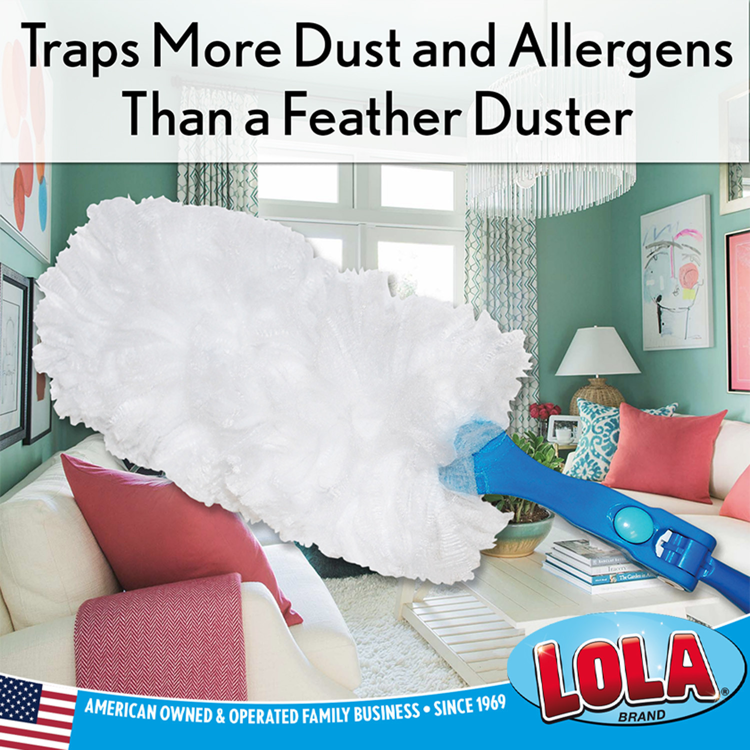360 Duster Starter Kit – 1 Handle w/ 3 Duster Refills Ergonomic Handle LOLA