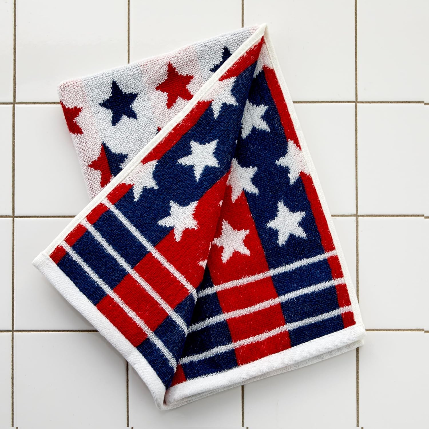 Patriotic 4th of July Red White and Stars Hand Towel Set, 2 Count