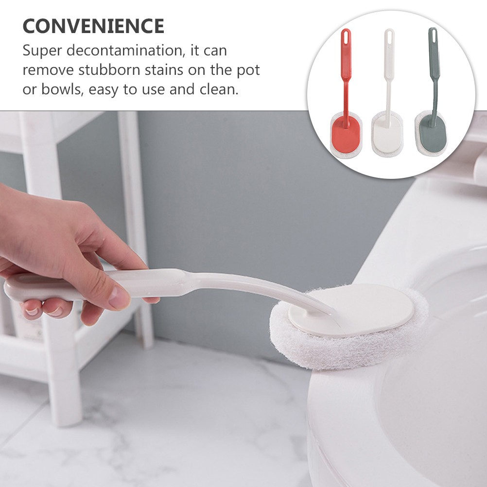 3Pcs Sponge Brush Cleaning Scrubber for Kitchen Use Assorted Colors