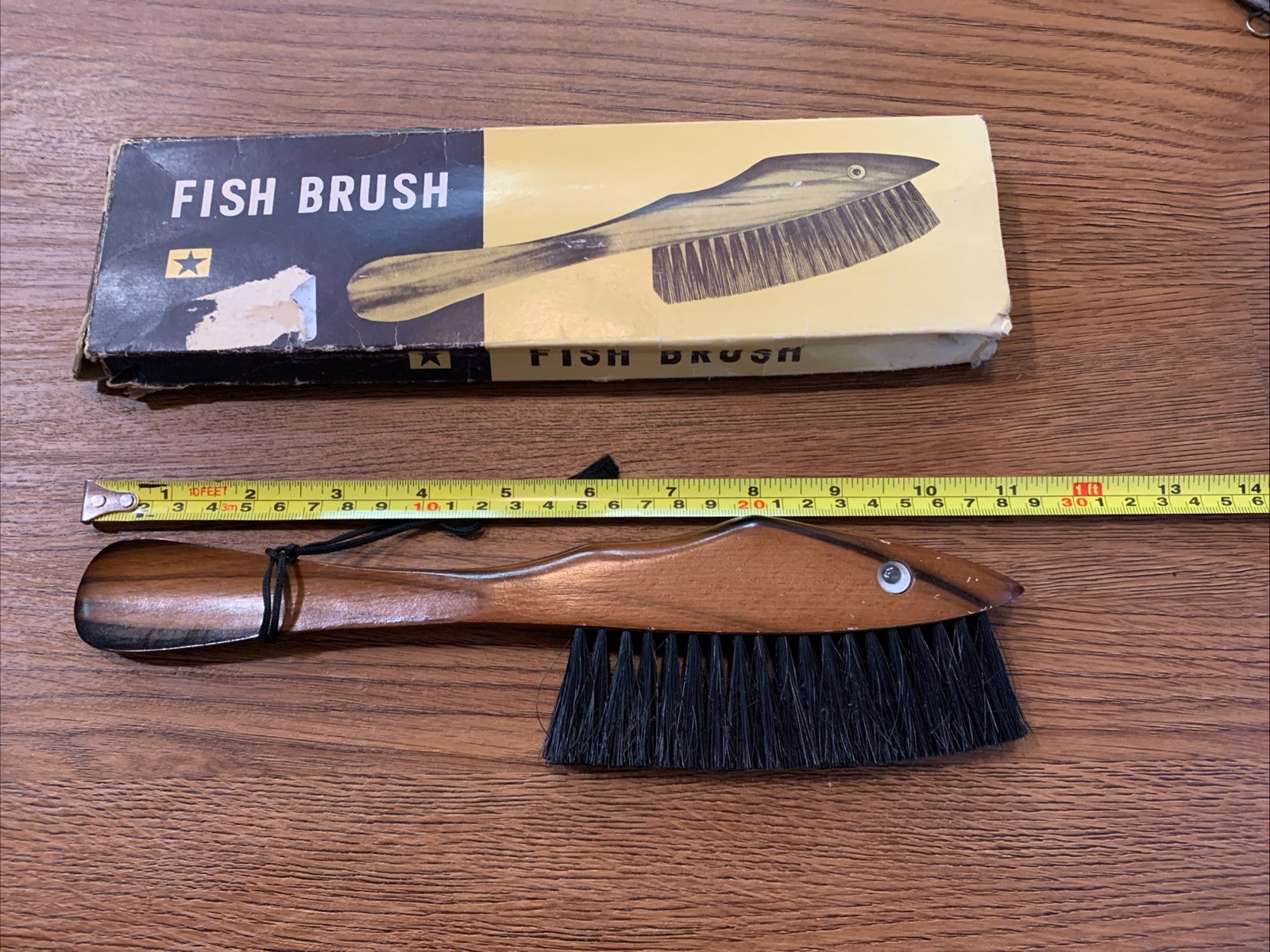 Vintage Novelty “Fish Brush” With Original Box Made In Japan B-13 Cabin Fishing