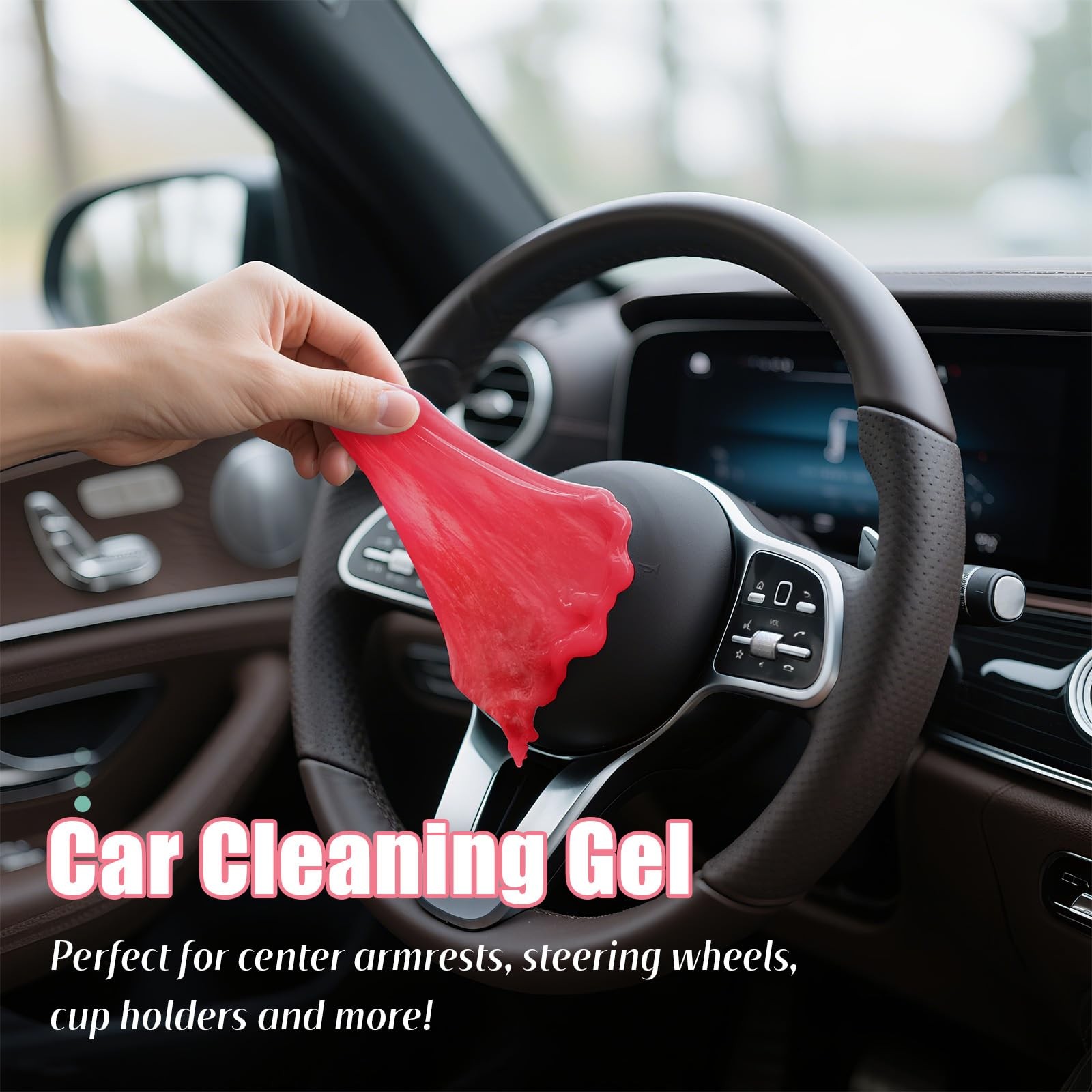ASFSKY Car Cleaning Gel (Pink,Sakura) 1 Count (Pack of 1), Pink
