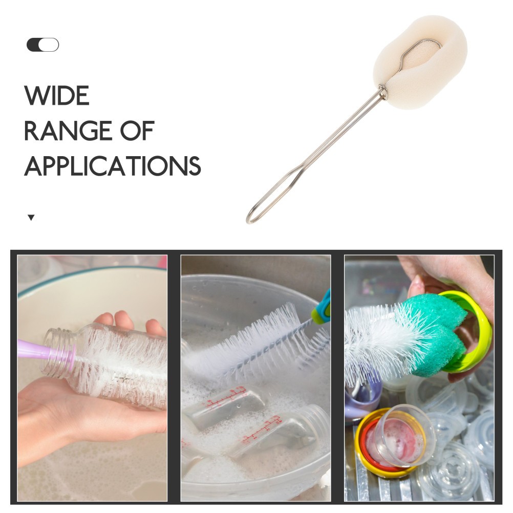 3Pcs Reusable Cup Cleaning Brushes Multi Color Sponge with Easy Grip Handle