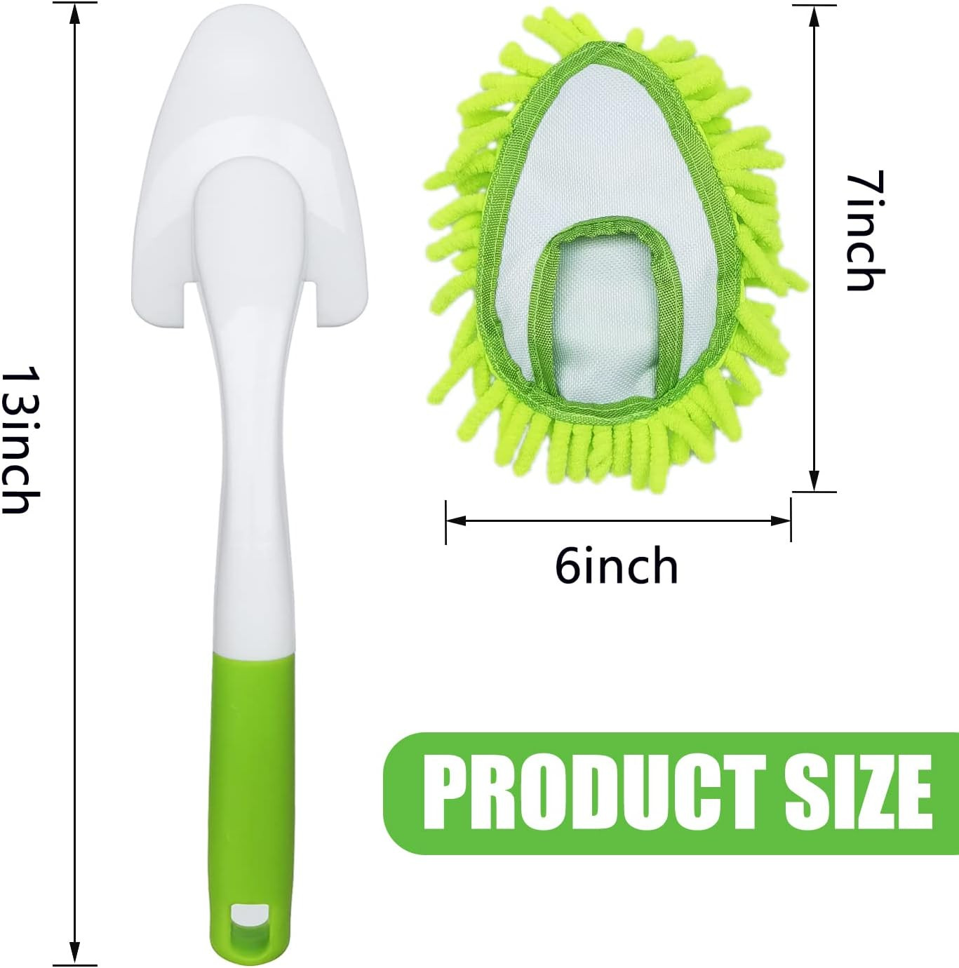 13 Inch Microfiber Feather Duster,With 4 Pcs Washable Duster Head, Car Duster, P