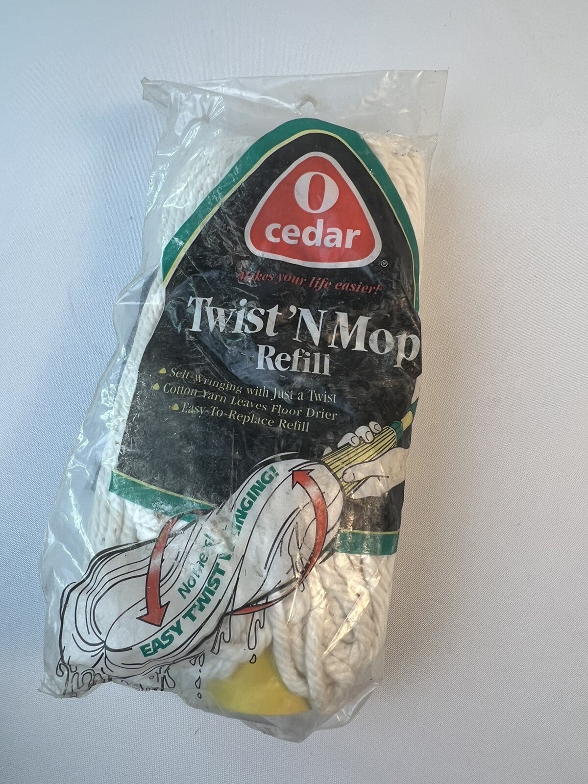O Cedar Vtg Twist ‘N Mop #267 Refill Replacement Self Wringing Cotton Yarn 1997