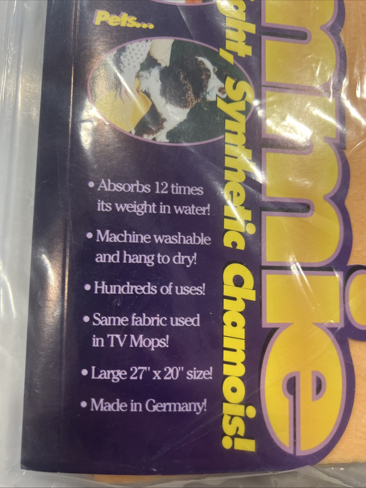 Shammie Durable Heavyweight Chamois Towel As Seen on TV – Made Germany 27” x 20”