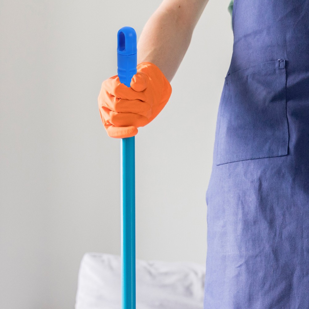 5Pcs Reusable Blue Mop Handle Grip Replacement Durable Plastic Comfortable Grip
