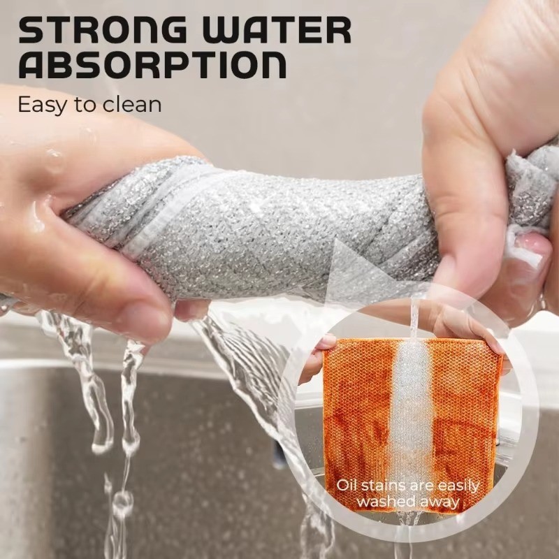 20/1pcs Magic Cleaning Cloth Thickened Double -sided Metal Steel Wire Rags Kitch