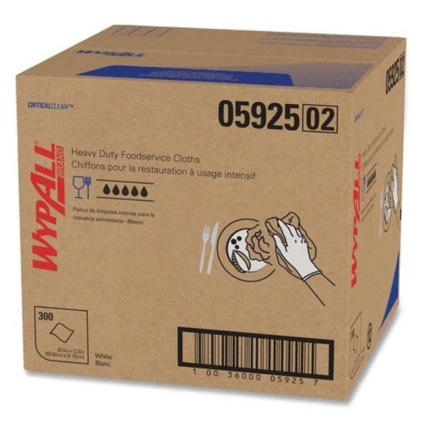 WypAll X70 Foodservice Towels, Kimfresh Antimicrobial, Unscented, White, 300/CT