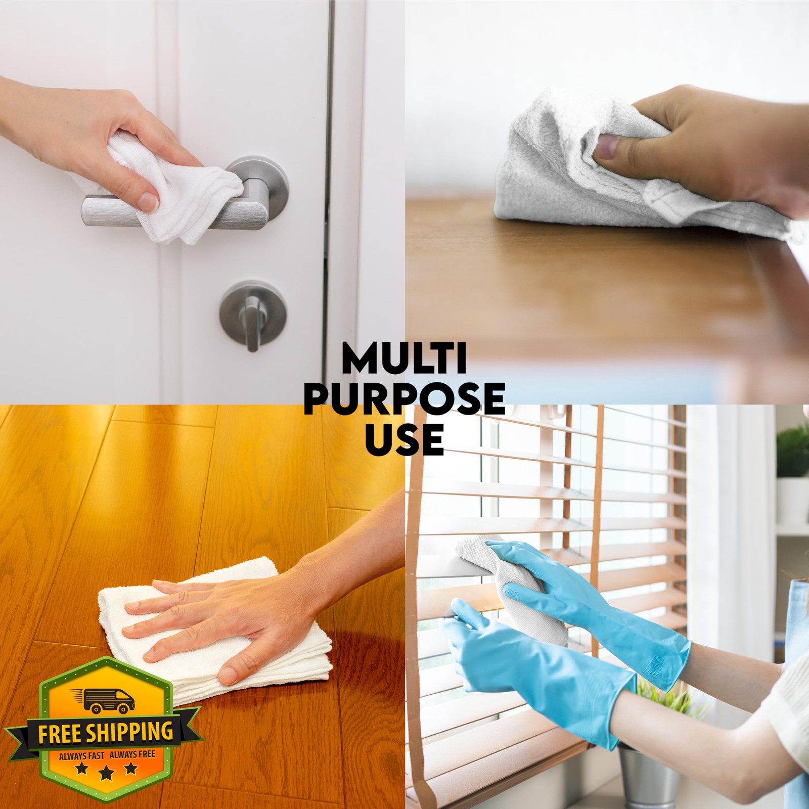 Corporate Hills 100pk White Cotton Cleaning Cloths