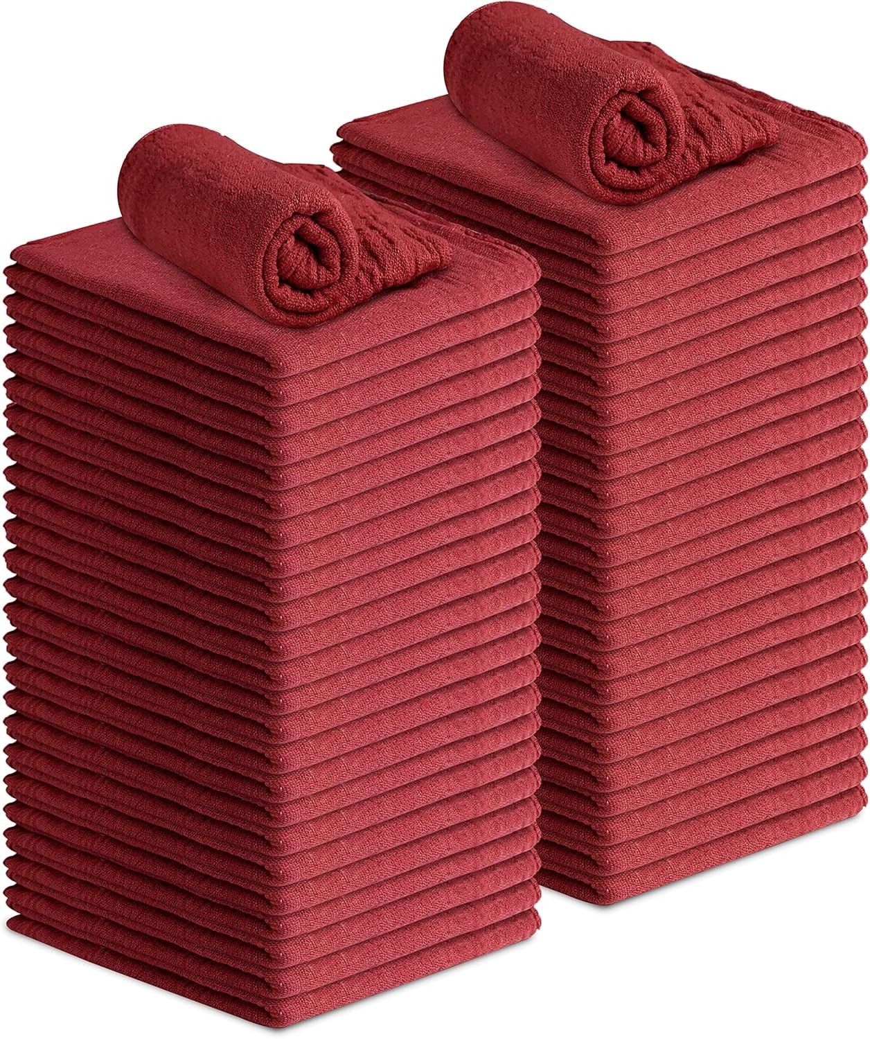 50-Pack 12×14 Inch Cotton Shop Rags – Eco-Friendly, Absorbent Cleaning Towels