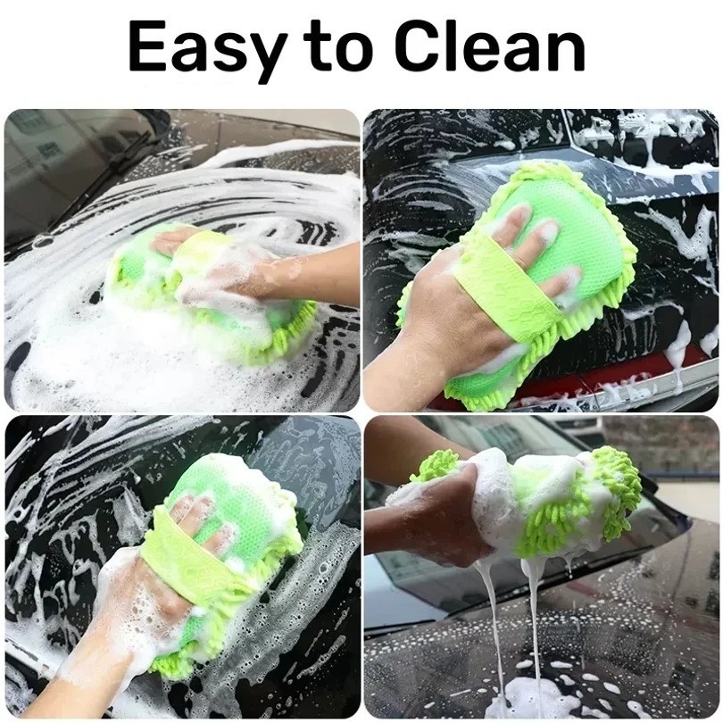 Microfiber Car Washer Sponge Cleaning Car Care Detailing Brushes Washing Towel