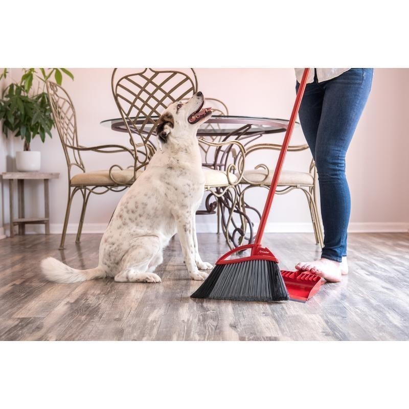 Pet Pro Power Corner Broom W/ Step On Dust Pan Anti-Static Hair Cleaning Tool US