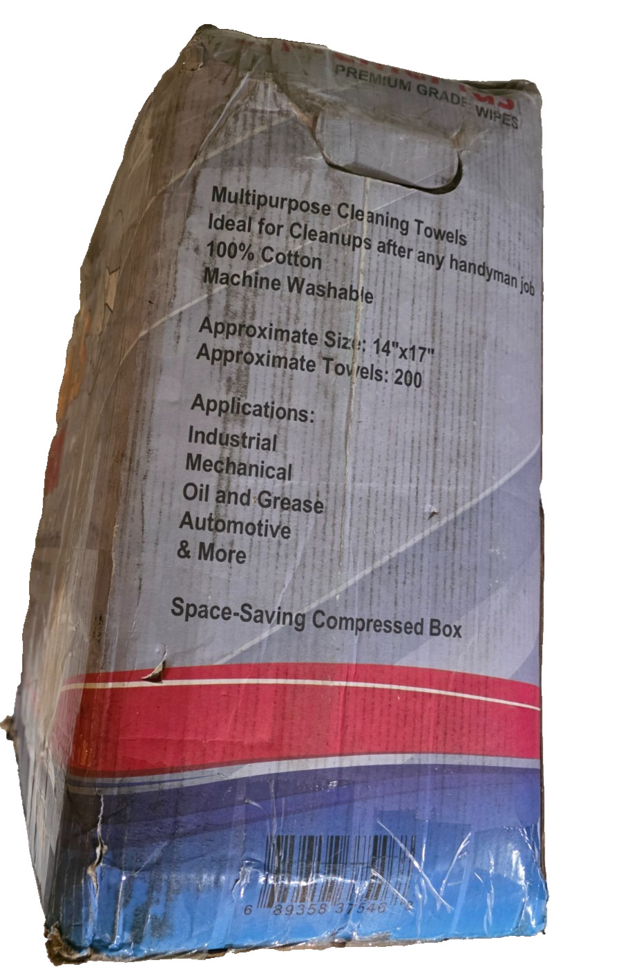 SupremePlus Terry Bar White Mop Cotton Cleaning Rags 25 Lbs Compressed Box 14X17