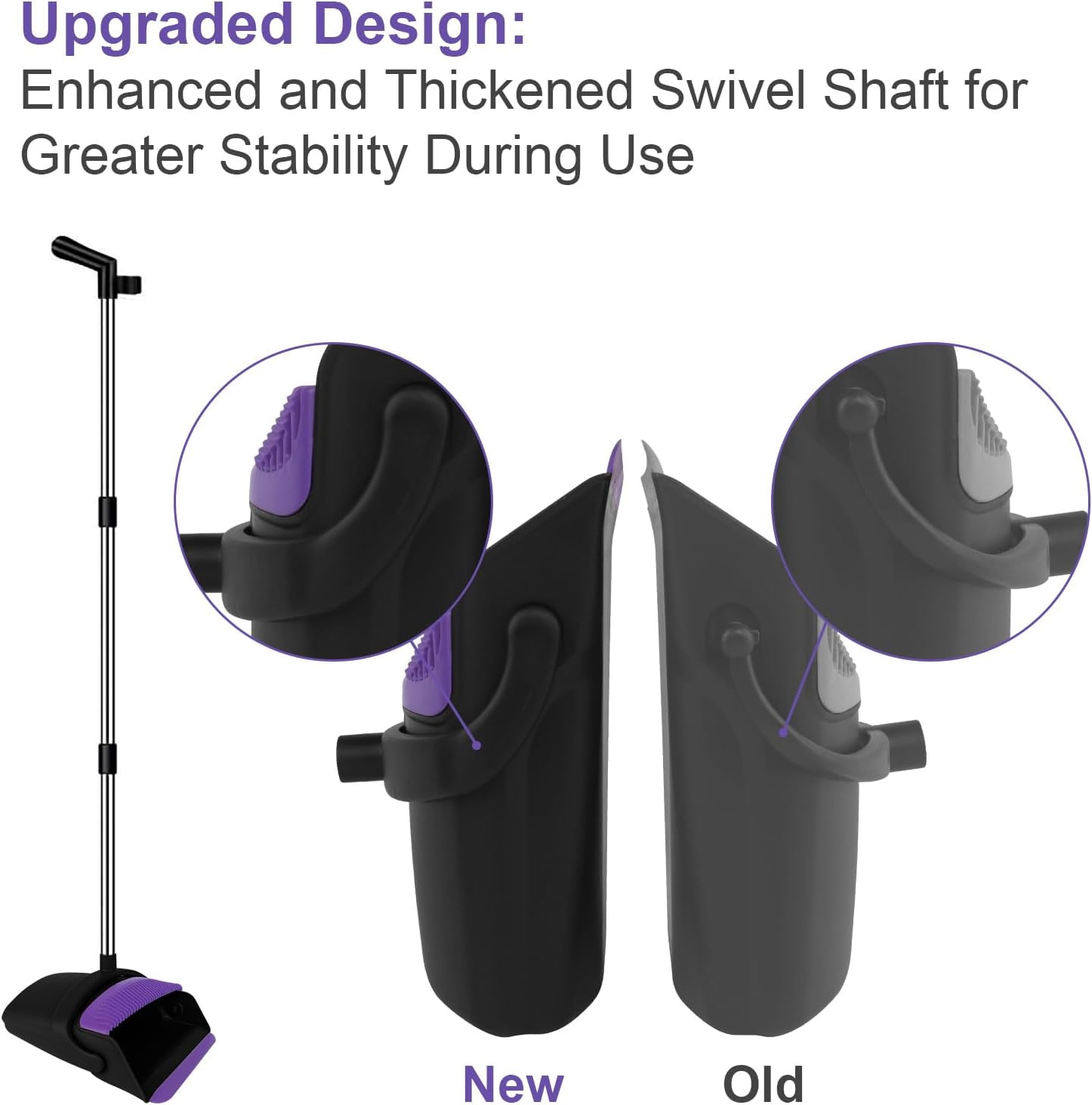 Broom and Dustpan Set, Upright Purple with 1 Count (Pack of 1),