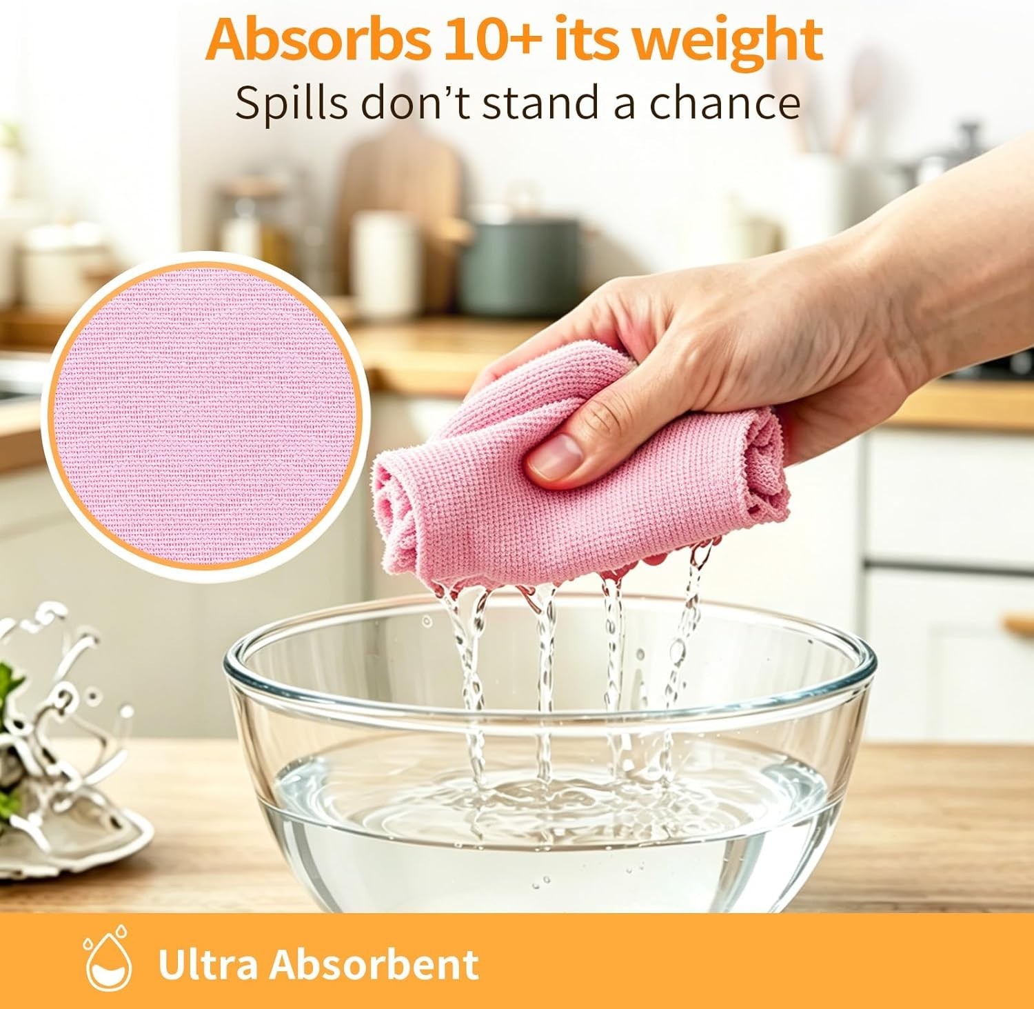 Microfiber Cleaning Cloth Roll, 50 Tear-Away Sheets, Reusable & Washable, Lin…