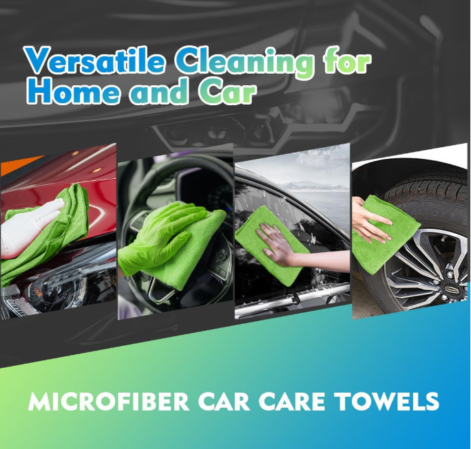 HOMEXCEL Green Microfiber Cleaning Cloth 12 Pack, 12.5 x 12.5 inch Microfiber To