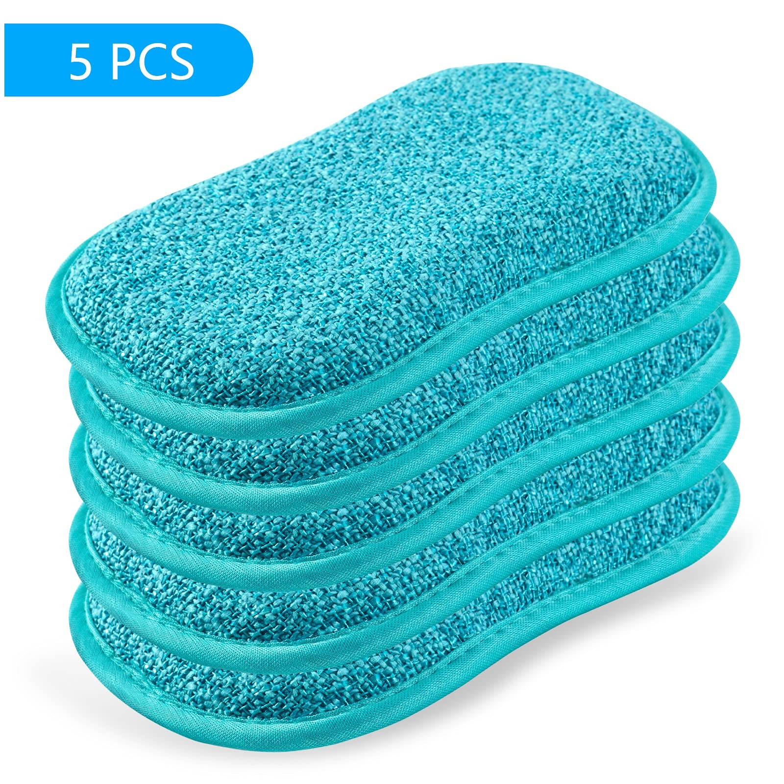 Kitchen Dish Sponge Scrubber Non Scratch Dishcloth No Odor Reusable Washable Mul