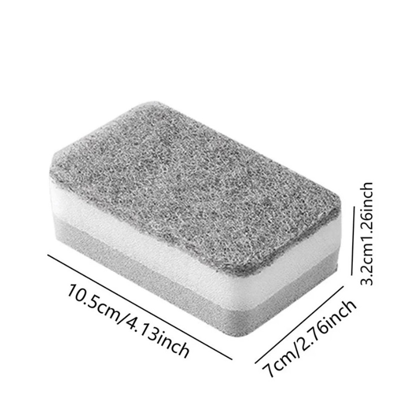 10/20/30pcs Double-Sided Sponge Wipe Gray Kitchen Cleaning Scouring Pad – NEW