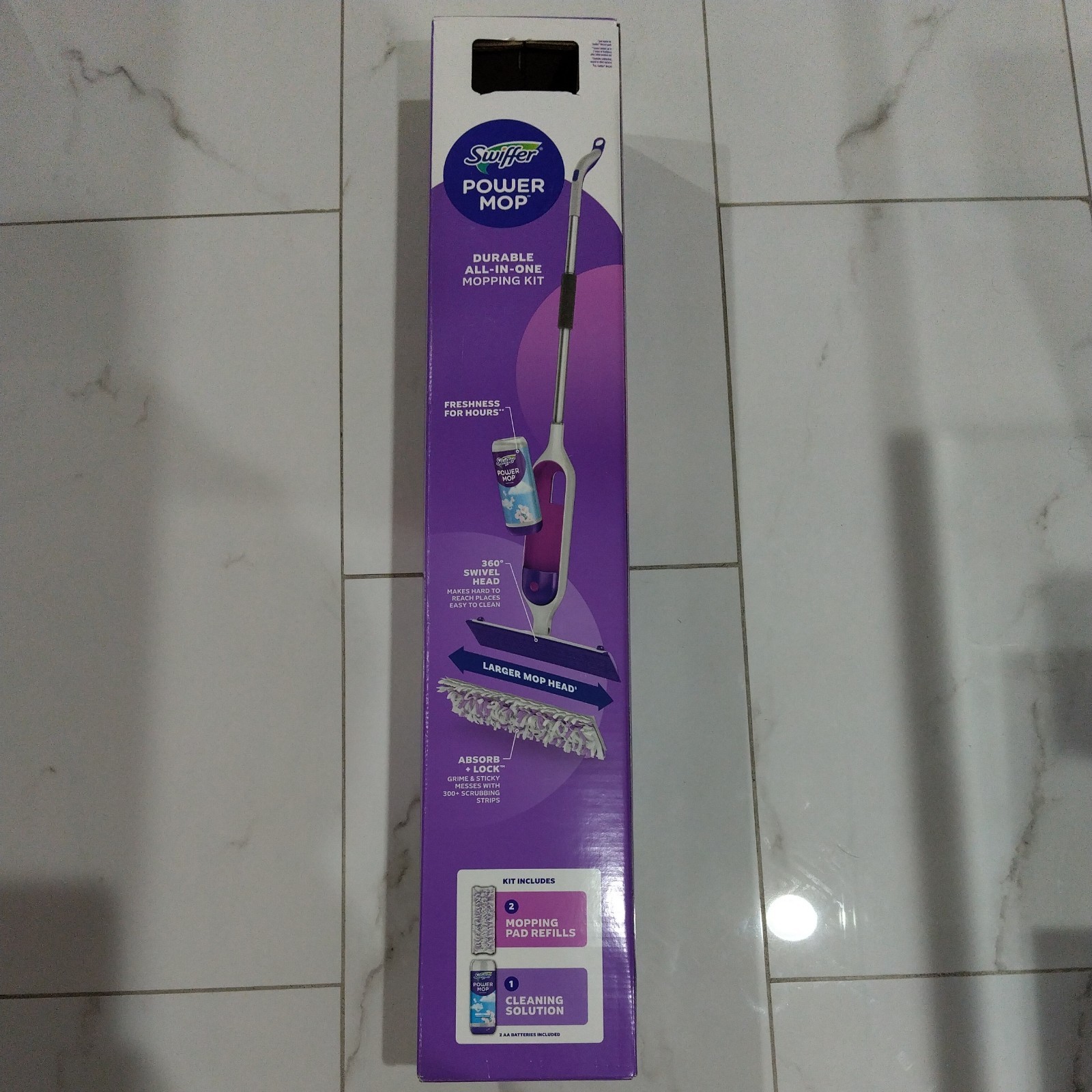 Swiffer PowerMop Multi-Surface Mop Kit for Floor Cleaning, Fresh Scent