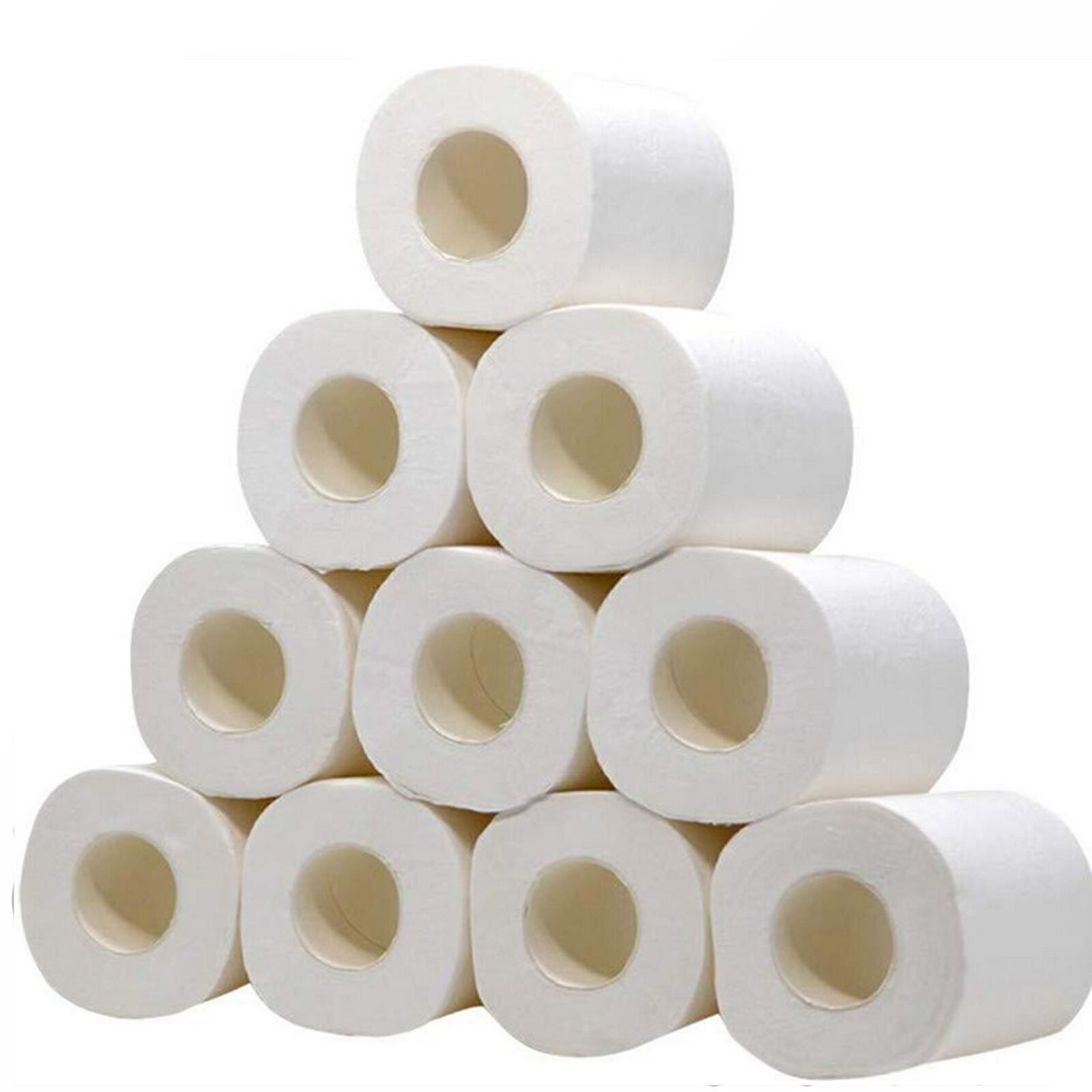 Household 10 Rolls Paper Bulk Rolls Bath Tissue Bathroom White Soft 3 Ply