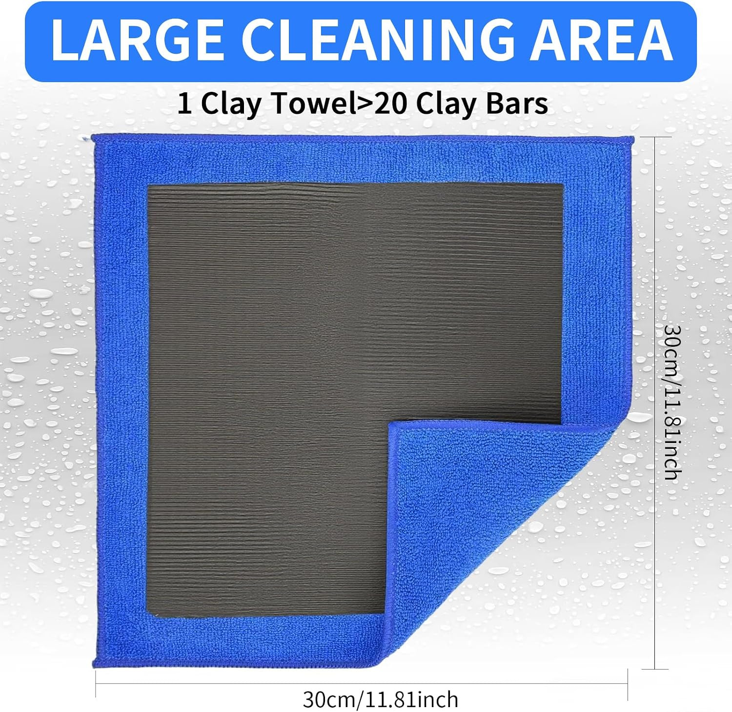 2 Pack Clay Towel Auto Detailing 12 x 12 Inch Fine Grade Clay Bar Towel for Car
