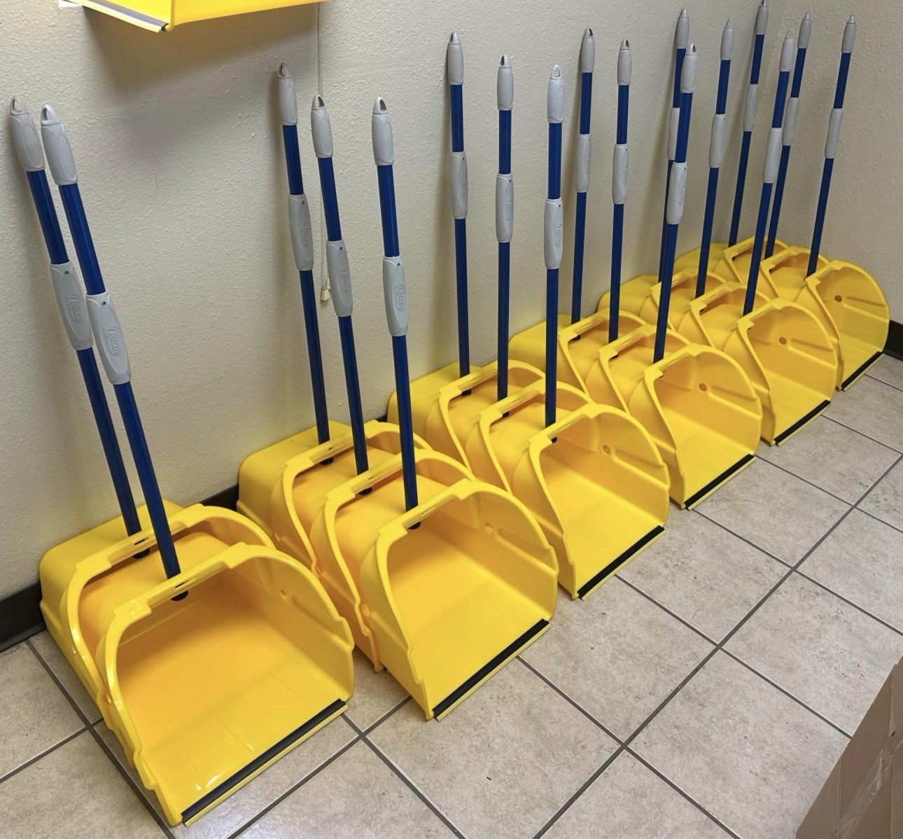 Quickie Non-Tilt Large Yellow Dustpans with Metal Handles – LOCAL PICKUP ONLY