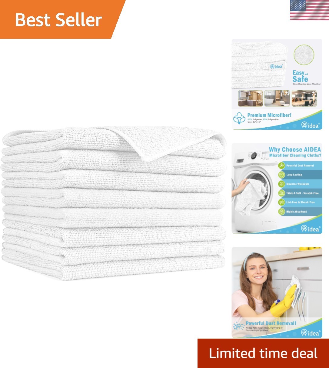 Multi-Purpose Microfiber Cleaning Cloths – Soft, Absorbent & Eco-Friendly 8PK
