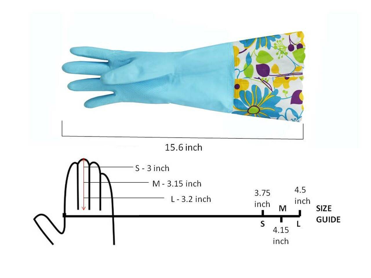 2 PAIRS Household Gloves Latex Free Cleaning Gloves Soft Lining Long Grip 15″