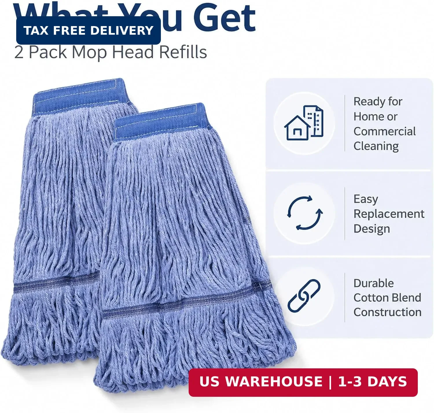 Heavy Duty String Wet Mop for Floor Cleaning, Commercial Industrial Cotton Mops
