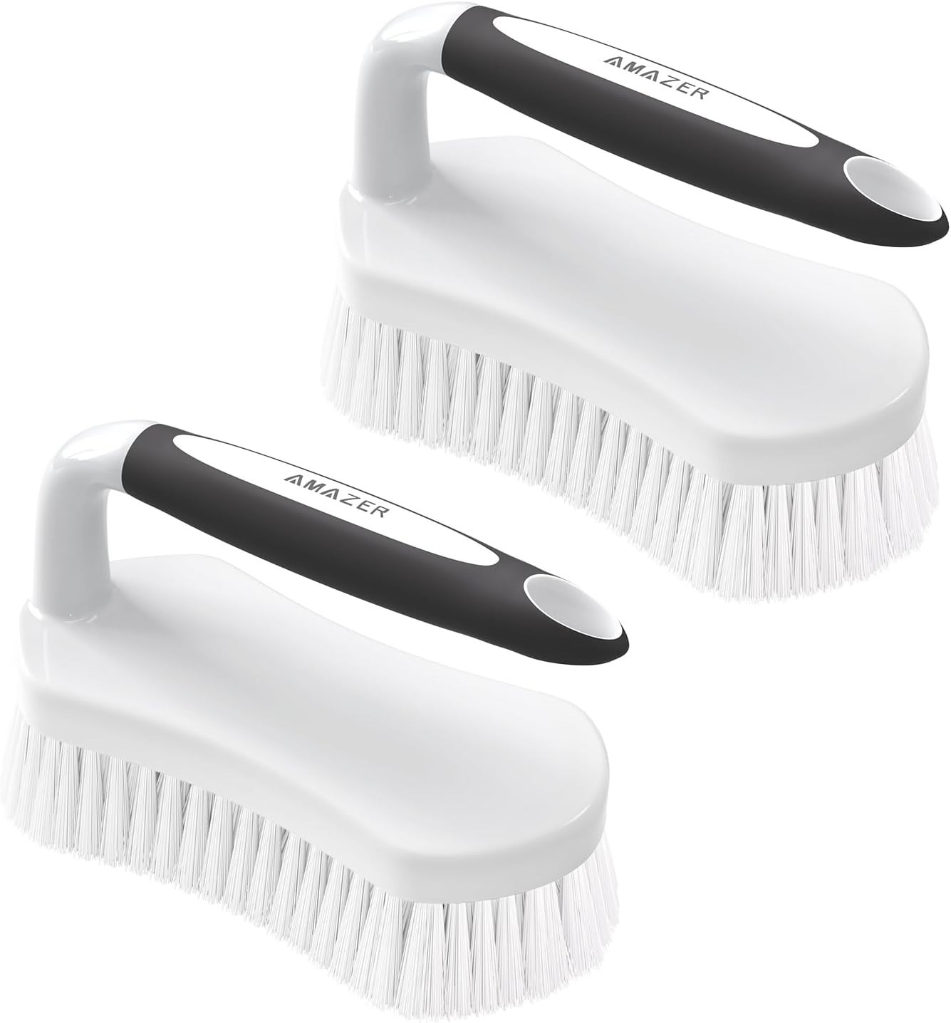 Scrub Brush for Cleaning Comfort Grip Shower Scrubber Stiff Bristles with Han…