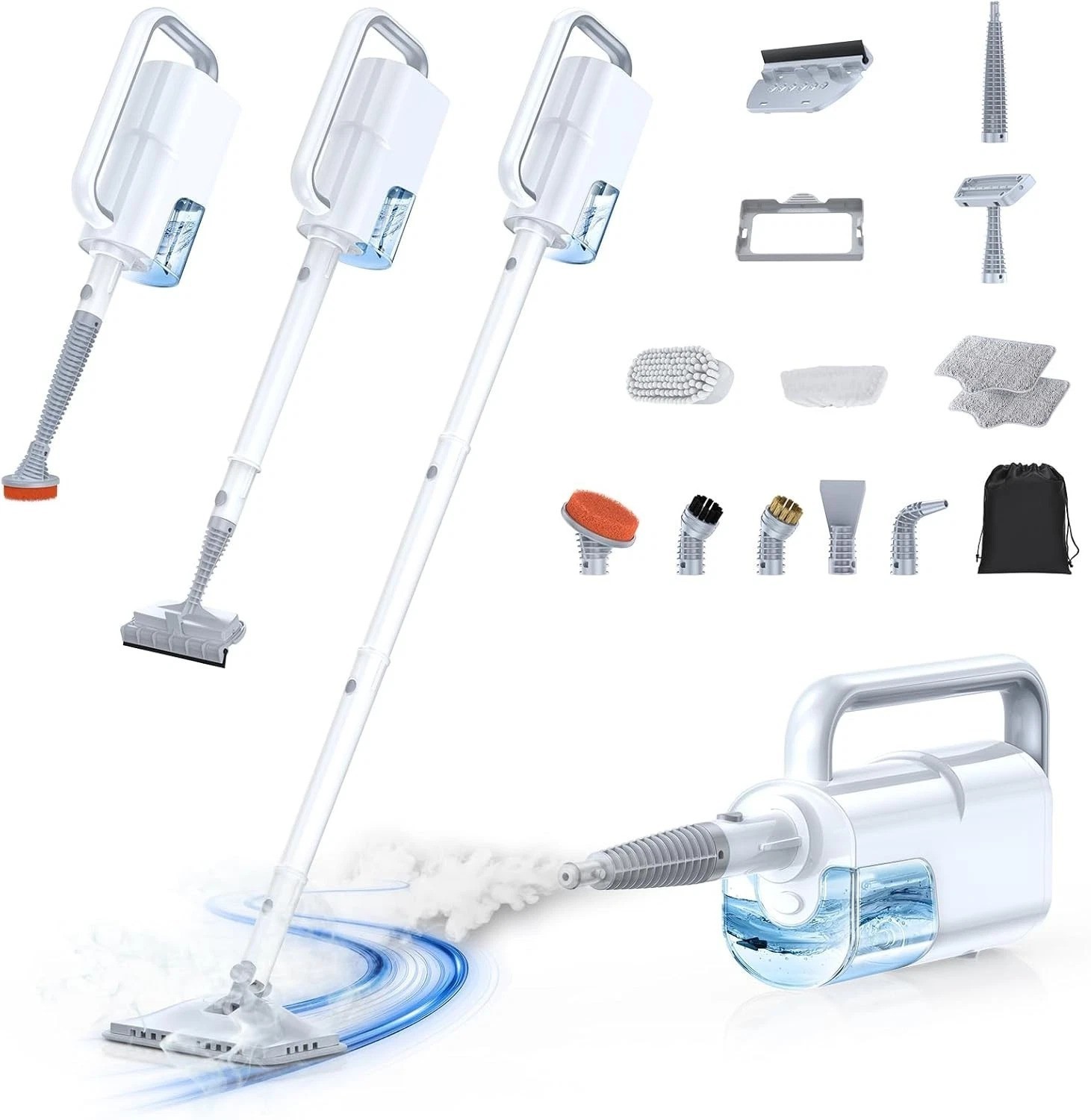 Multi-Surface 10-in-1 Steam Cleaner: 350ml Tank, 10s Heat-Up, Safety Features