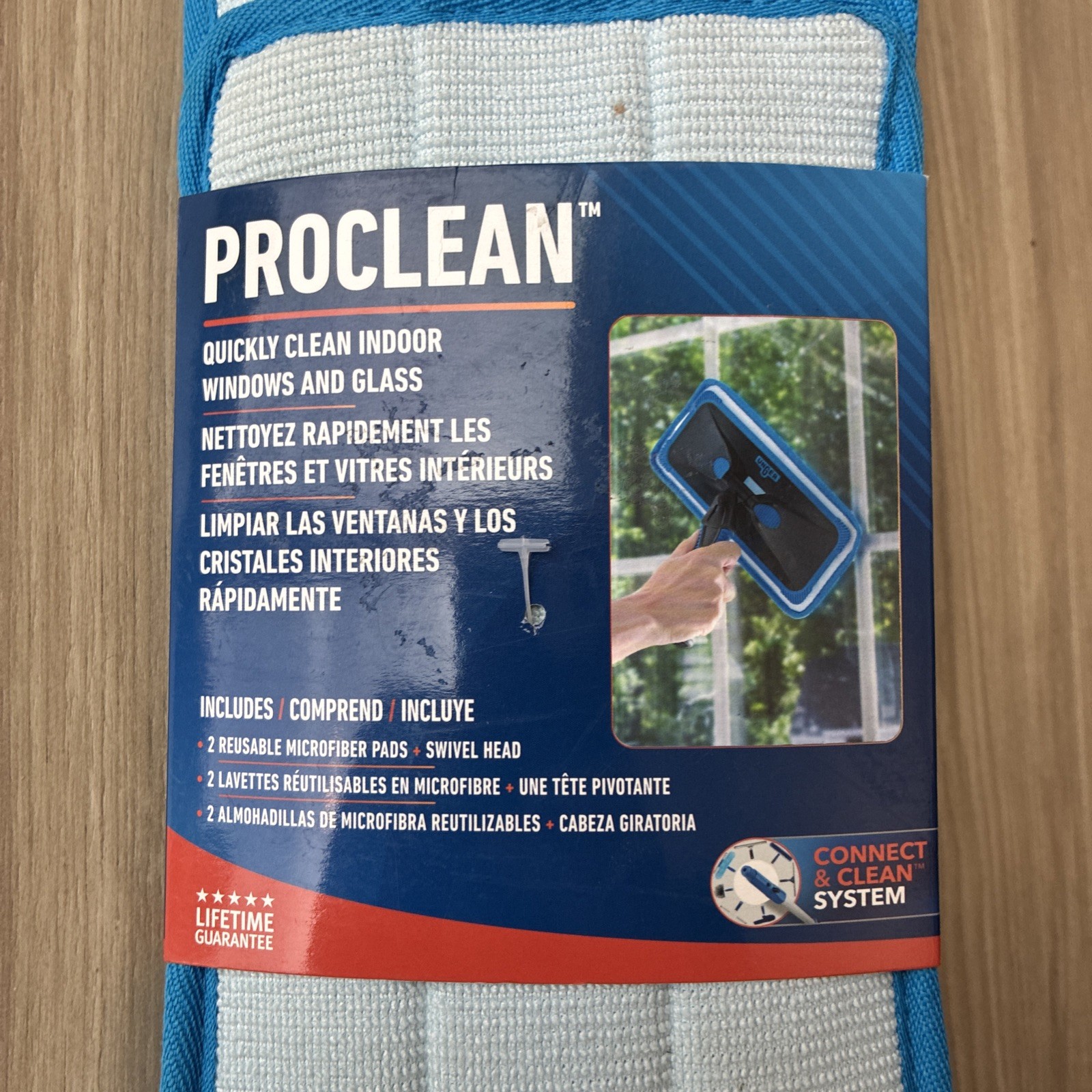 Unger ProClean Indoor Washable Blue Window Cleaning Tools Non-Slip Grip 980300