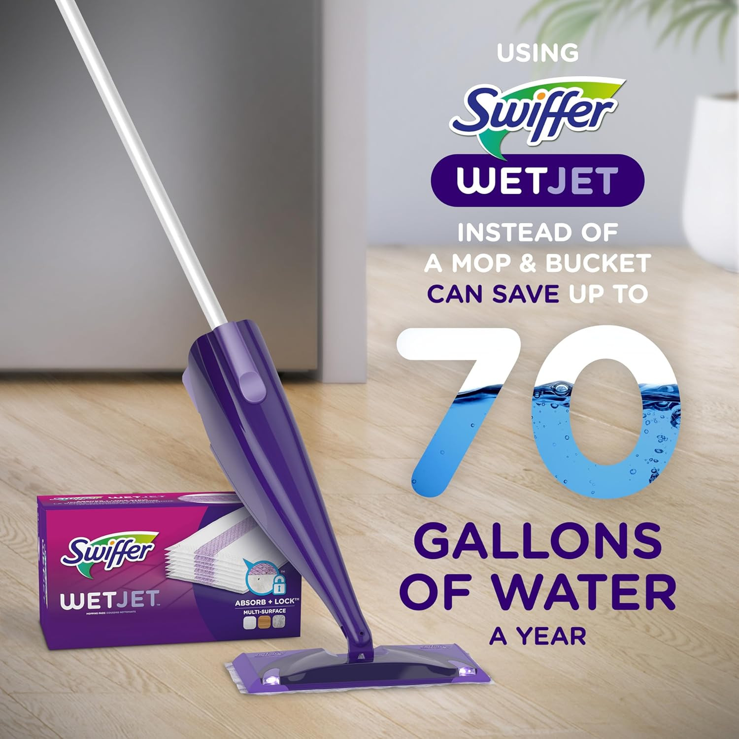Swiffer WetJet Hardwood Floor Cleaner Spray Mop Pad 24 Count (Pack of 1)