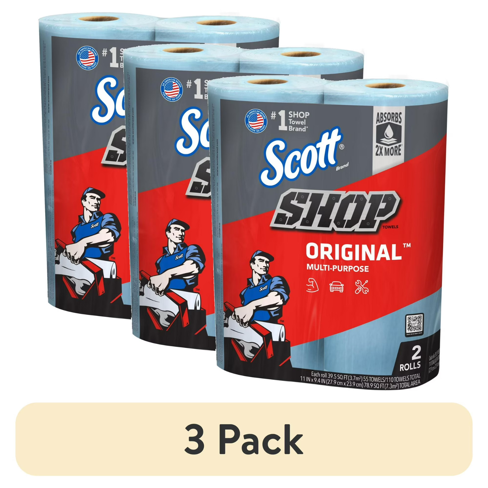Scott Professional Multi-Purpose Shop Towels, 55 Sheets per Roll 12 Ct Fast Ship