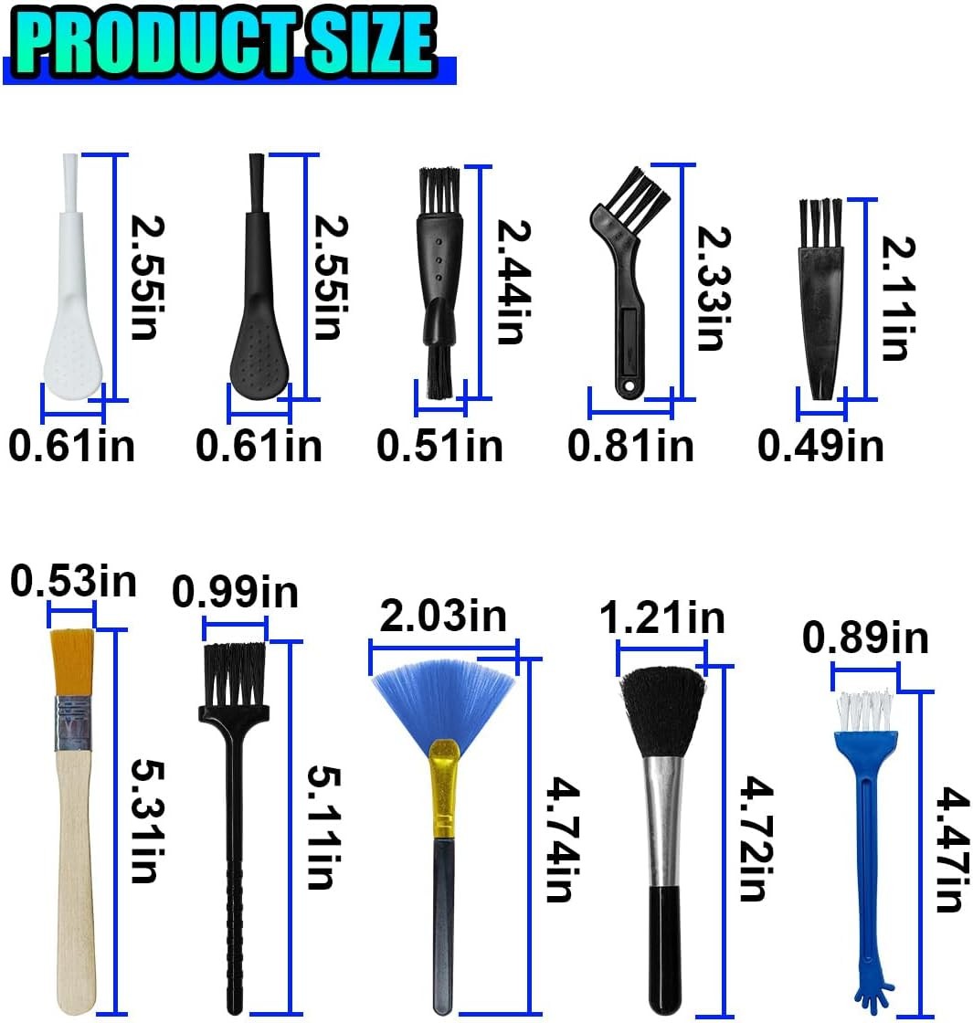 10PCS Car Detailing Brush Kit, Nylon Anti-Static Car Interior Cleaning Tools, Po