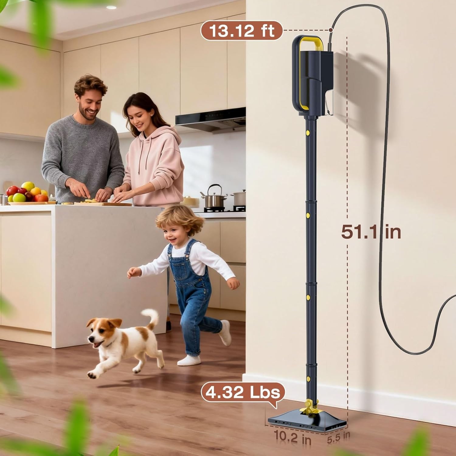 10-in-1 Steam Mop Cleaner, Quick Heat, 350ml Tank, Gray/-