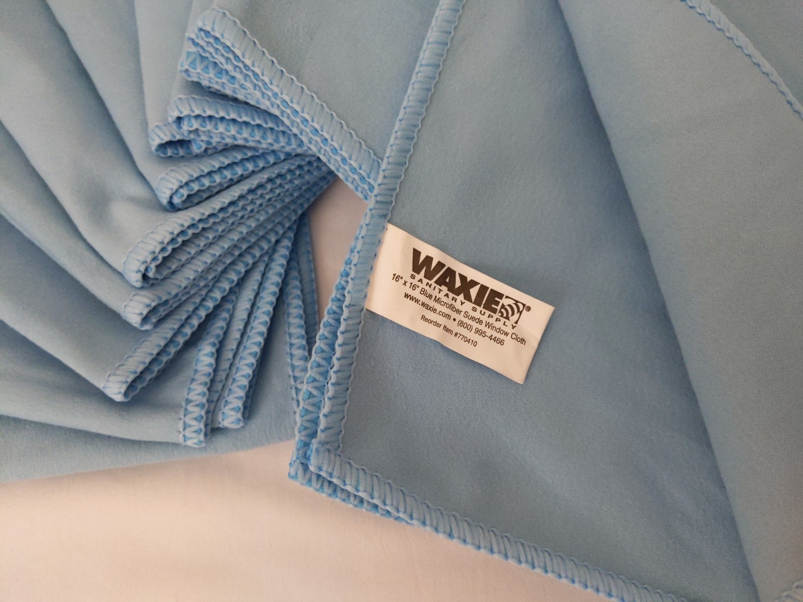 Waxie Blue Microfiber Suede Window Cloth 11 Pcs 16″ X 16″ 770410 Square