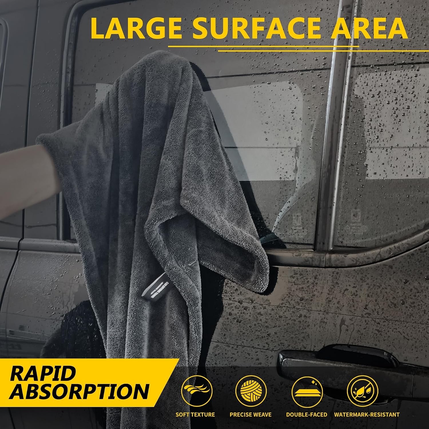 Extra Large Microfiber Car Drying Towels (48”x24”) – 2 Pack for Ultimate Care
