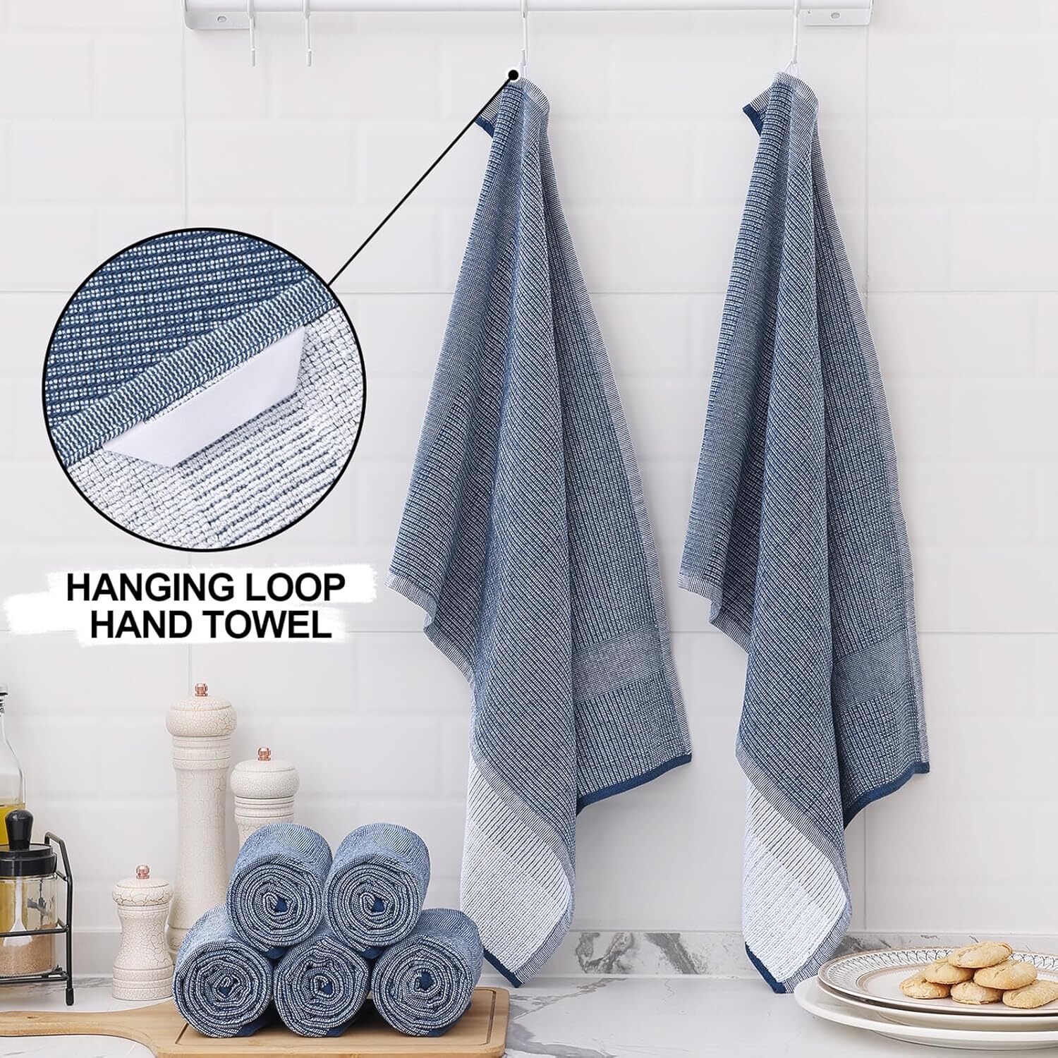 6 Toallas Paños De Limpieza 18×28 Cotton Para Cocina Lavar Plato Absorbente NEW