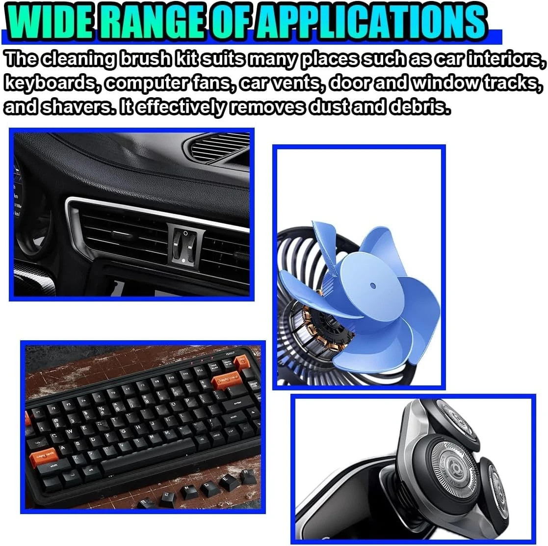 10PCS Car Detailing Brush Kit, Nylon Anti-Static Car Interior Cleaning Tools, Po