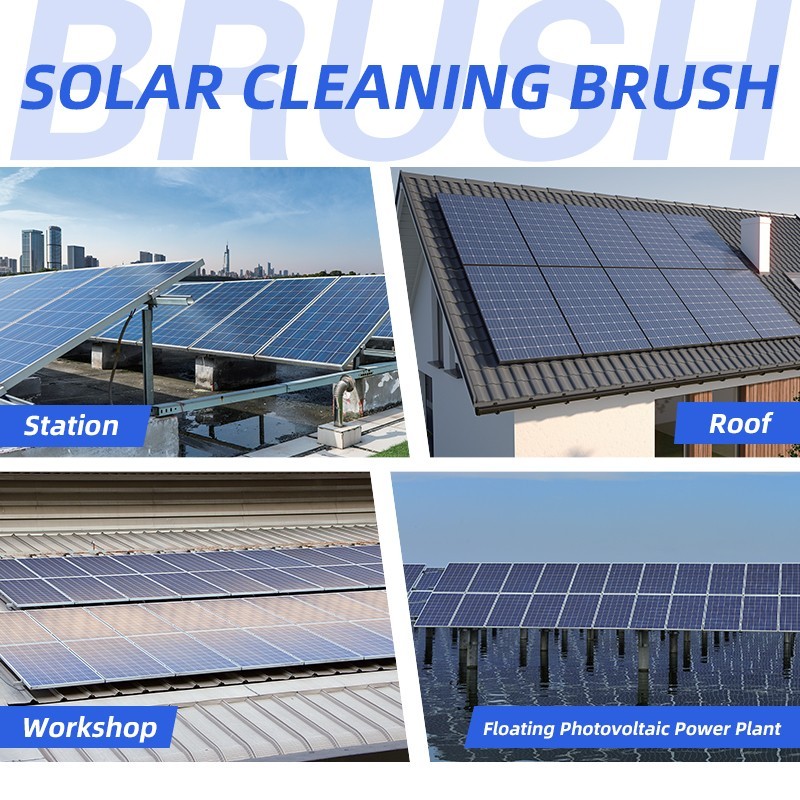 24ft solar panel cleaning brush with replaceable head brush Water Fed Rod Kit