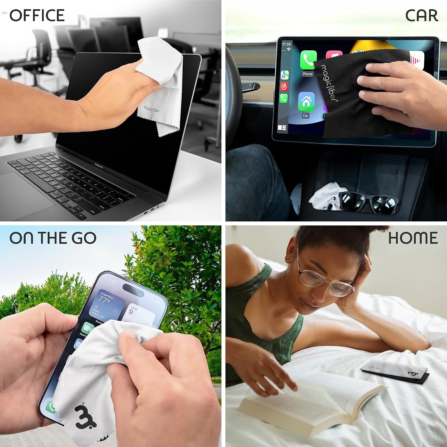 6pk Microfiber Cleaning Cloths – Streak-Free & Scratch-Free Lens Cleaner