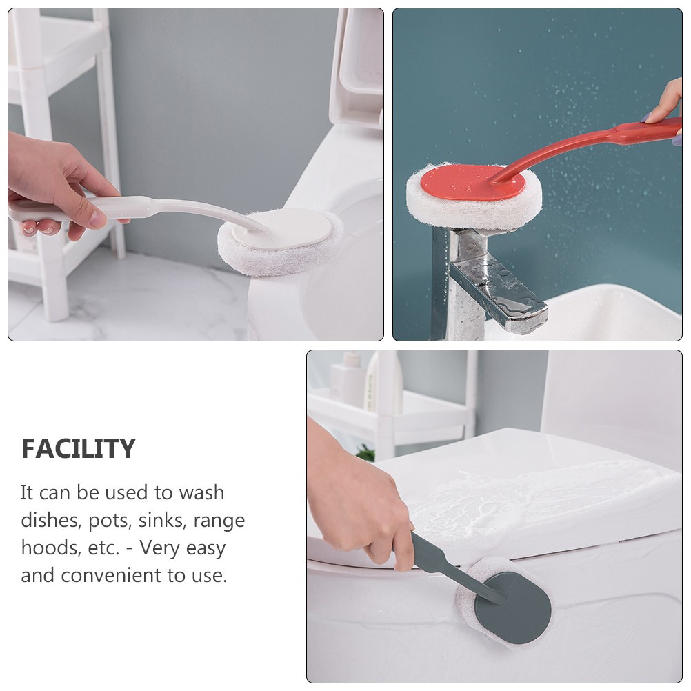 3Pcs Sponge Brush Cleaning Scrubber for Kitchen Use Assorted Colors
