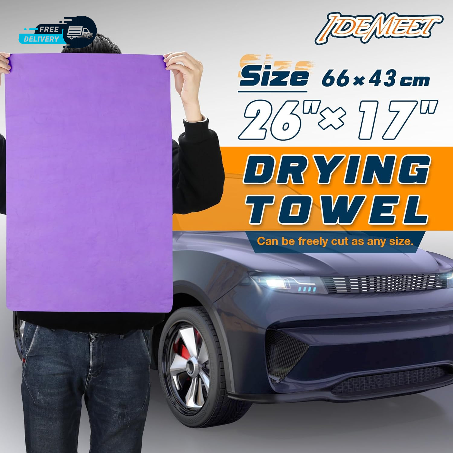 Premium Shammy Towel for Car Super Absorbent 2 Pack 26″”X17″” Car Drying