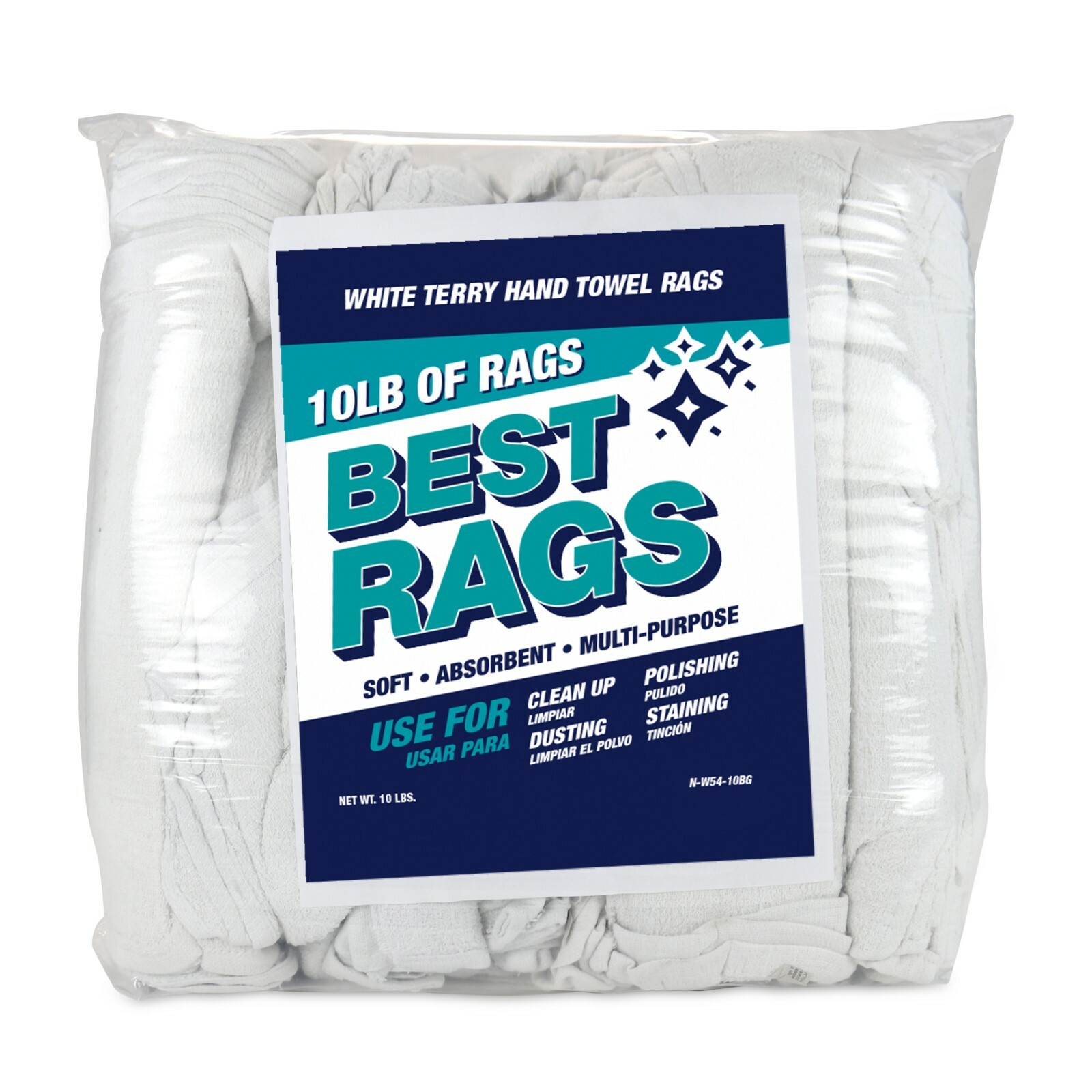 Terry Hand Towel Rags, Bulk Options, White Multipurpose Cleaning Cloth Wipers