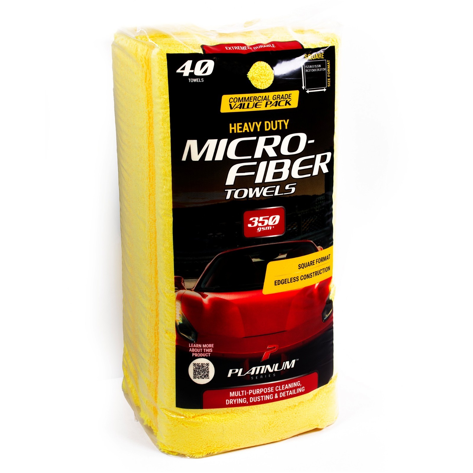 Platinum Series 40 Pack Premium Microfiber Auto and Home Detailing Towels