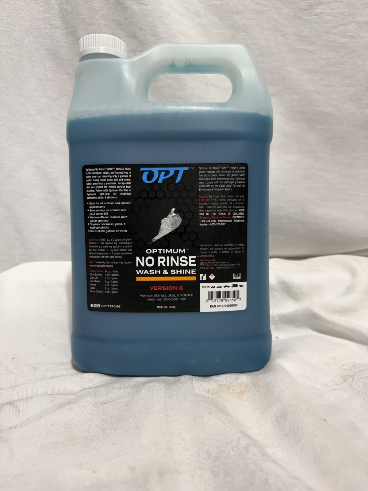 Optimum No Rinse Wash and Shine Version 5 – 128 Fl Oz (Pack of 1), Light Blue