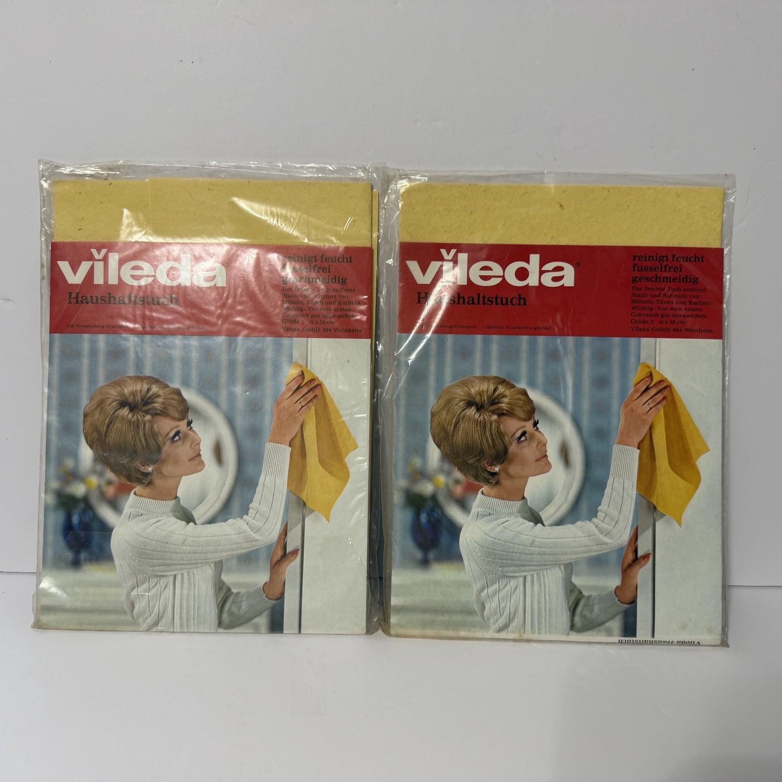 2 Vileda Household Cleaning Dusting Cloth Made in Germany Vintage 16”x 20” -New